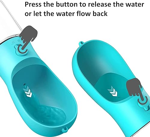 Miniatura 2 de DEYACE Botella de agua para perros, botella de agua portátil para mascotas con recipiente de alimentos, dispensador de agua portátil para cachorros,