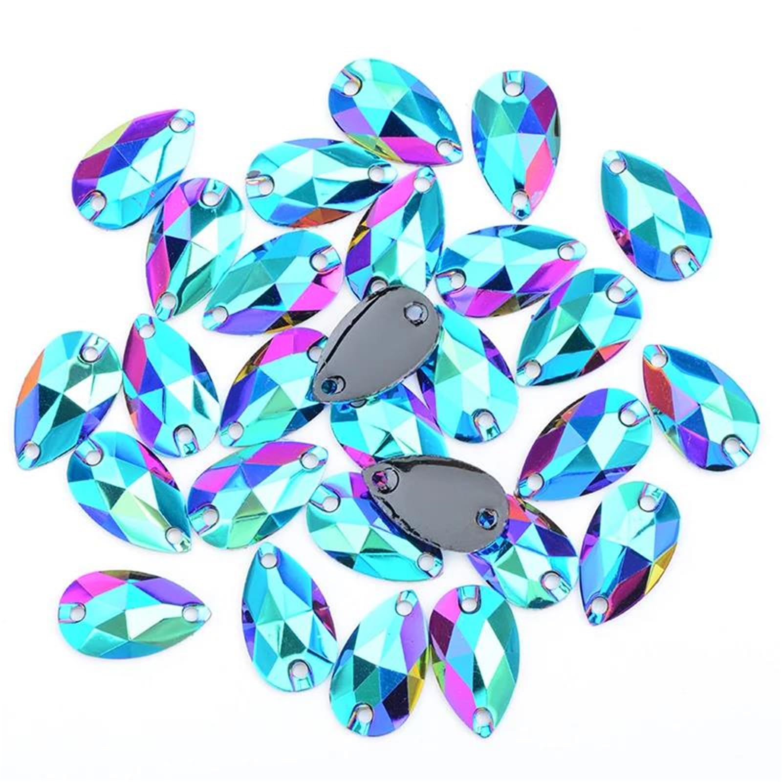 Vogrtcc 10 x 18 mm Ab Drop Flatback żywica przyszywane cyrkonie szycie kryształowe kamienie aplikacja kamienie szlachetne diamenty na ubrania robótki dekoracja