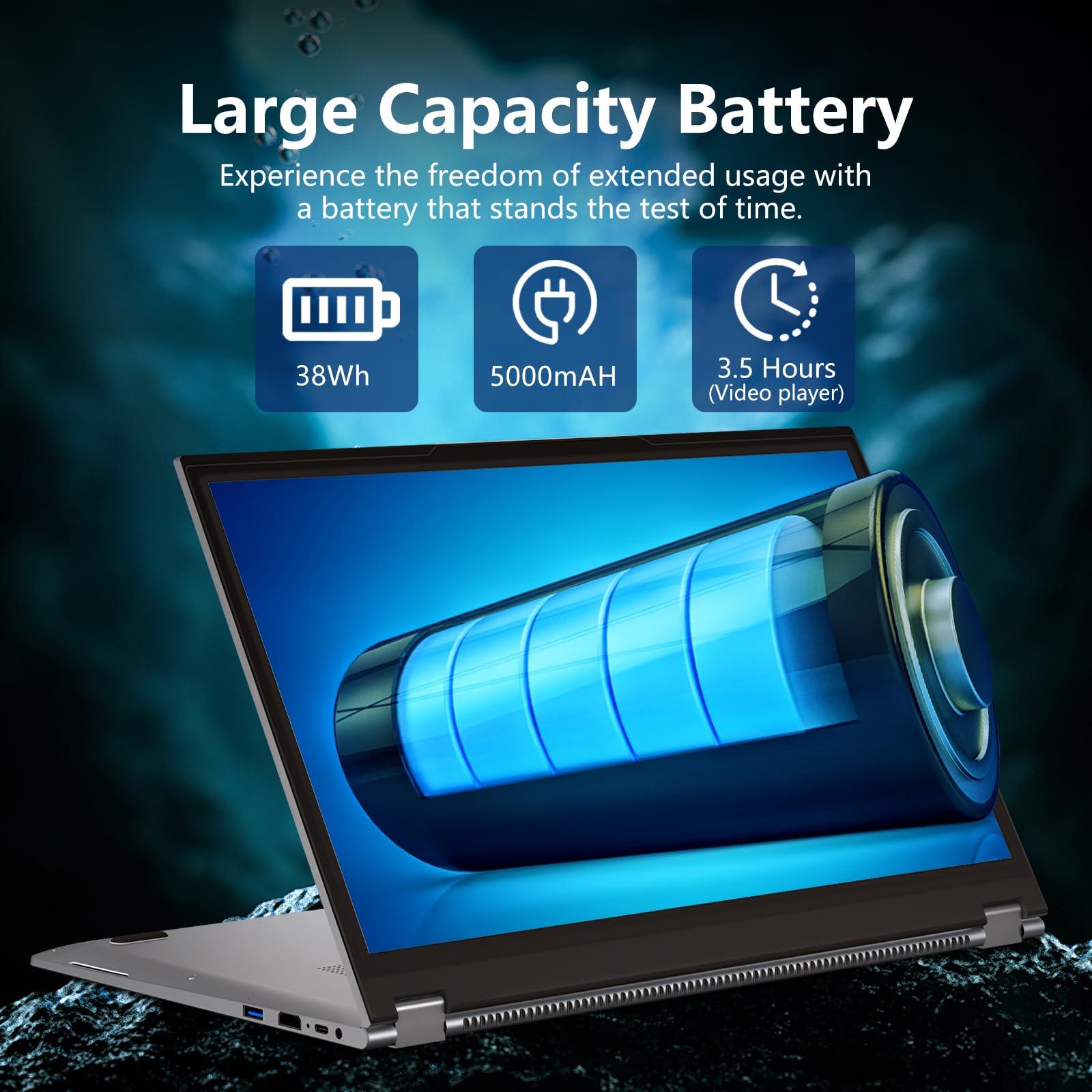 15,6 Pollici Notebook 2 in 1, Win11 PC Portatile 16GB RAM 512GB SSD, Laptop Ryzen 3 3200U CPU, 1080P Touchscreen Rotazione 360°, Notebook con Radeon Graphics GPU, RJ45+Type-C+Mini-HDMI