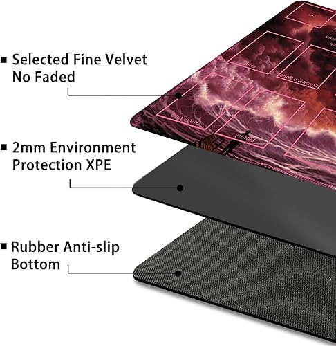 Miniatura 4 de MTG - Tapete de juego con bolsas de almacenamiento gratis, tapete de juego MTG de 24 x 14 pulgadas, TCG y tapete de juego de mesa para tarjetas,