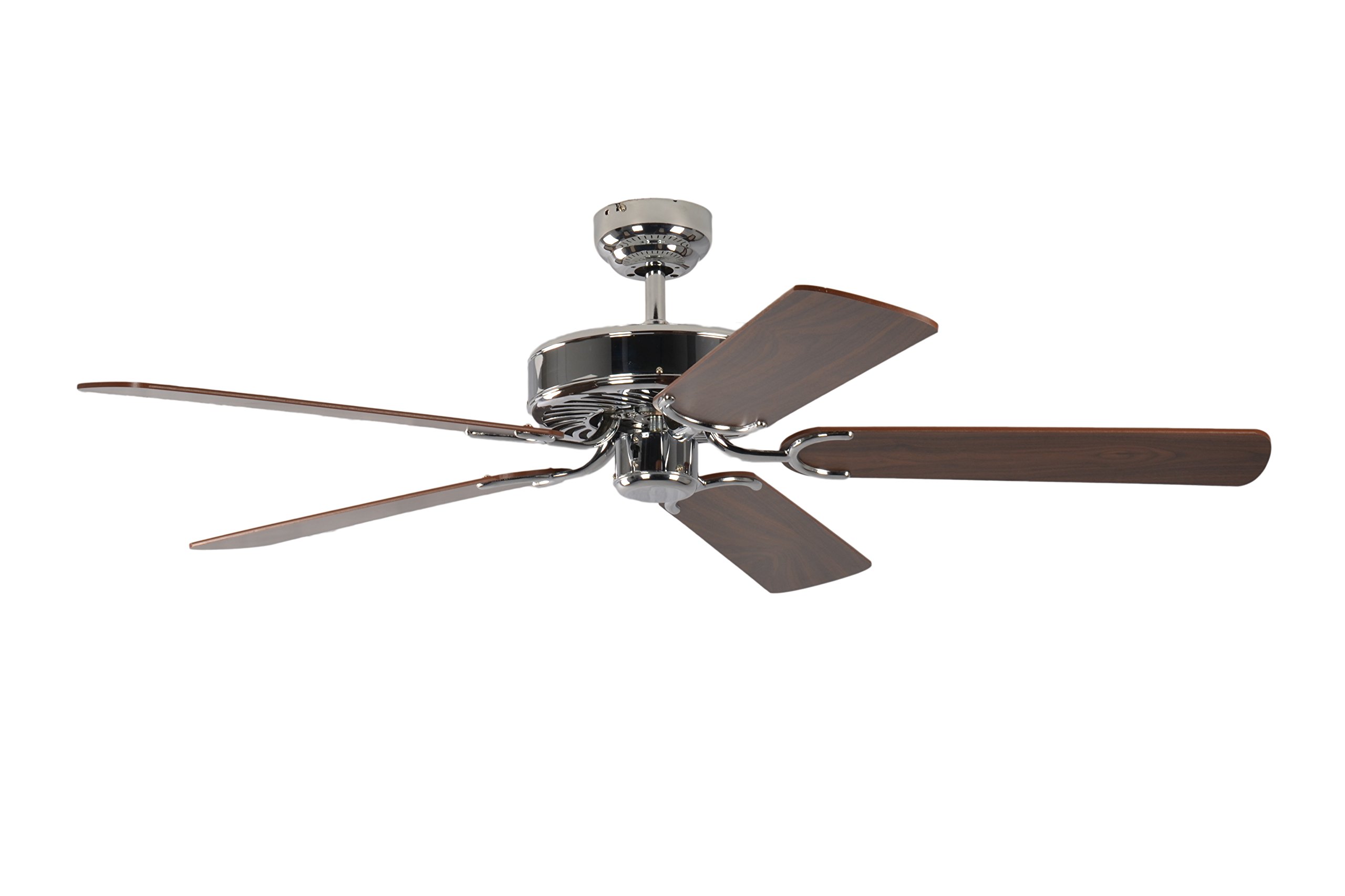 Ventilateur de plafond 132 cm avec pales réversibles noyer et osier Pepeo
