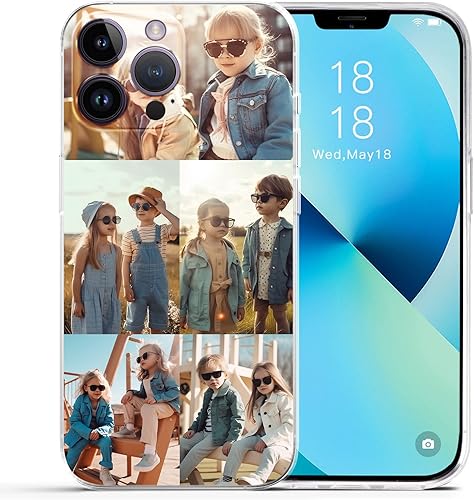 ABCJOJO Funda personalizada para iPhone 14, 13, 12, 11 Pro Max Mini Plus XR X Xs, diseña tu propia imagen, funda para fotos, a prueba de arañazos,