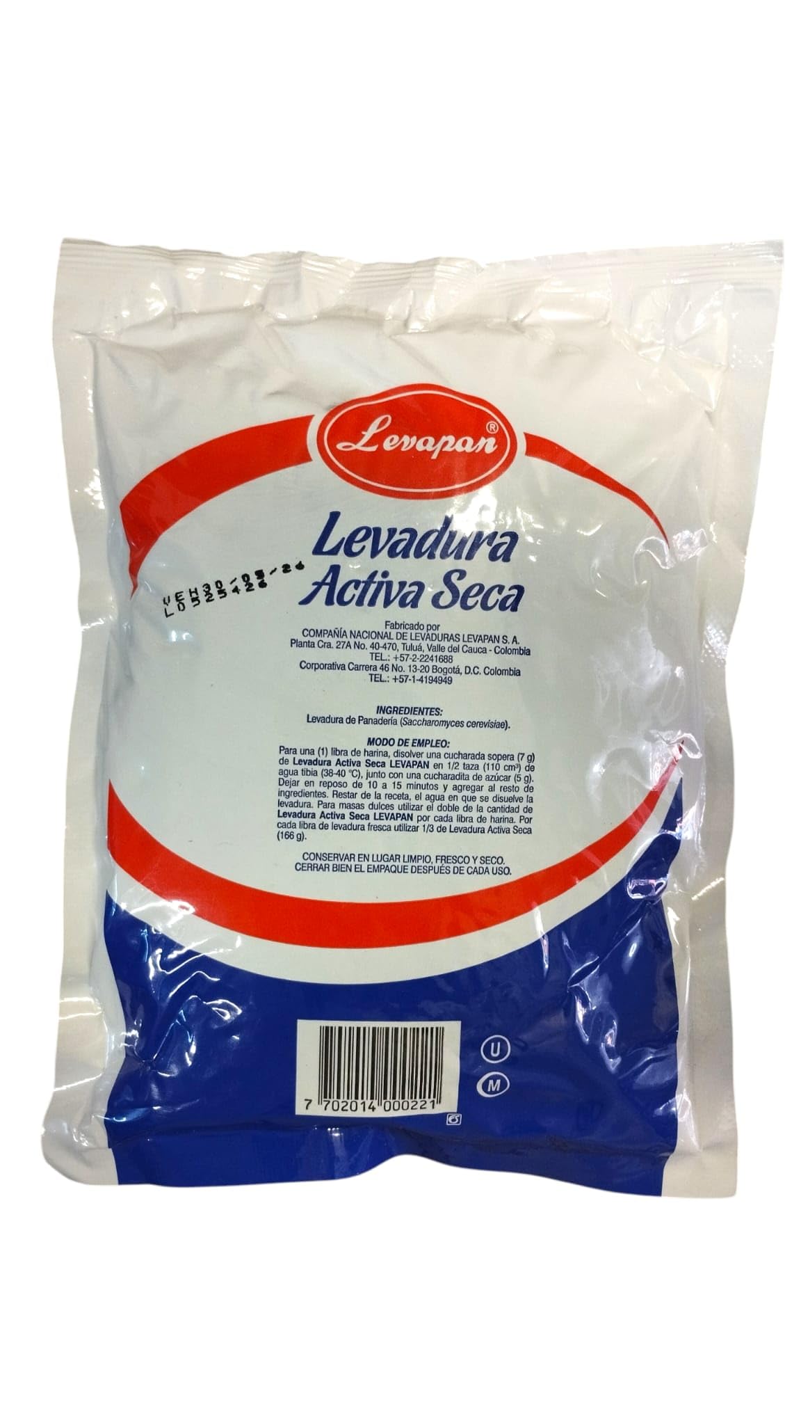 Levadura Activa Seca Levapan 500g – Levadura para Pan y Repostería, Fermentación Rápida, Industria Colombiana
