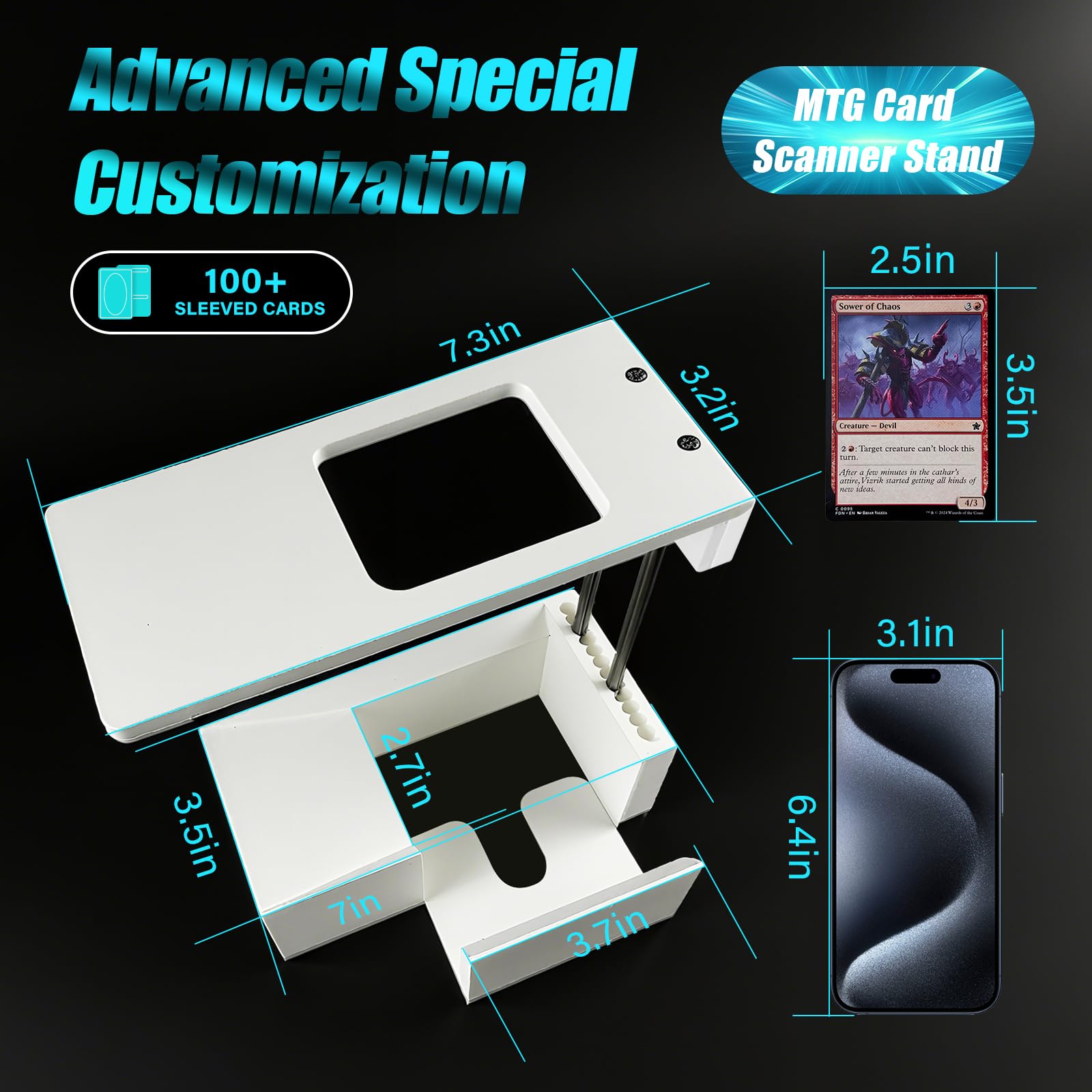 Amazon.com: YupeTryp MTG Card Scanner Stand for ManaBox, Easily Scanning  Magic The Gathering Cards, Height & Position Adjustable Phone Holder, TCG  Card Slinger for Fast Scan & Price Check, Pro MTG Accessories :