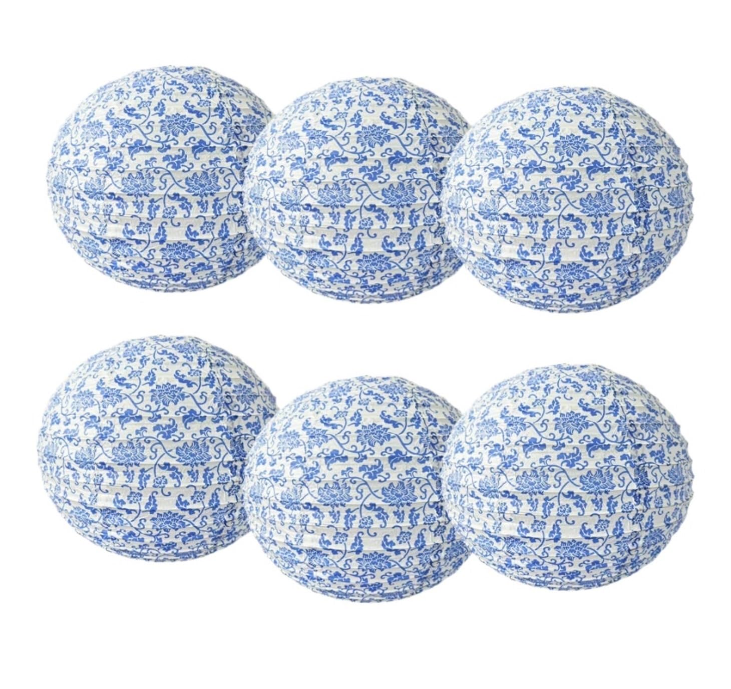 Linternas Papel Farol Chino Redondo Colgante For Fiestas De Cumpleaños, Decoración For Interiores Y Exteriores Decoración(Blue,30cm)