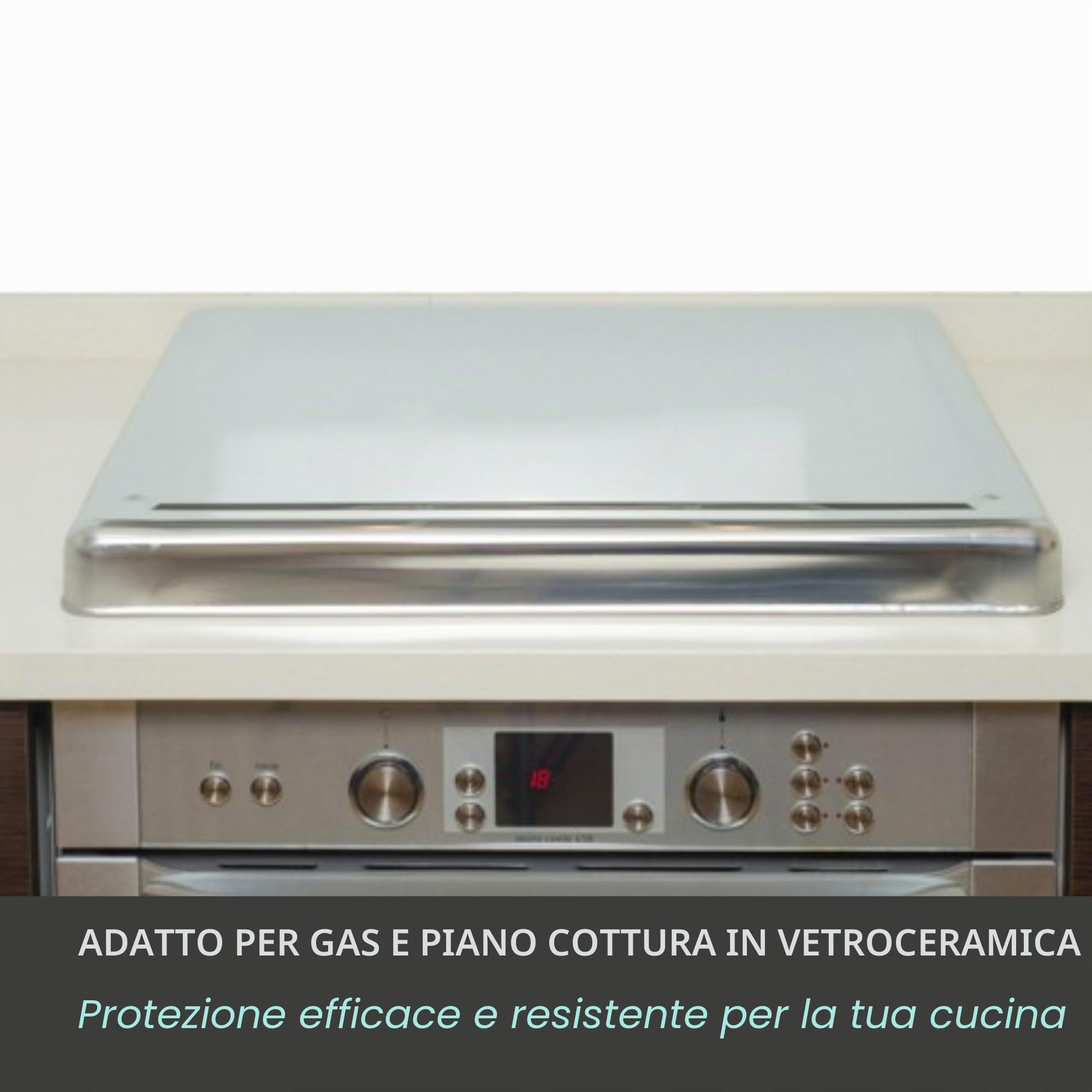 Jocca, Protezione Piano Cottura in Acciaio Inox, 52,5 x 60,5 x 5,5 cm