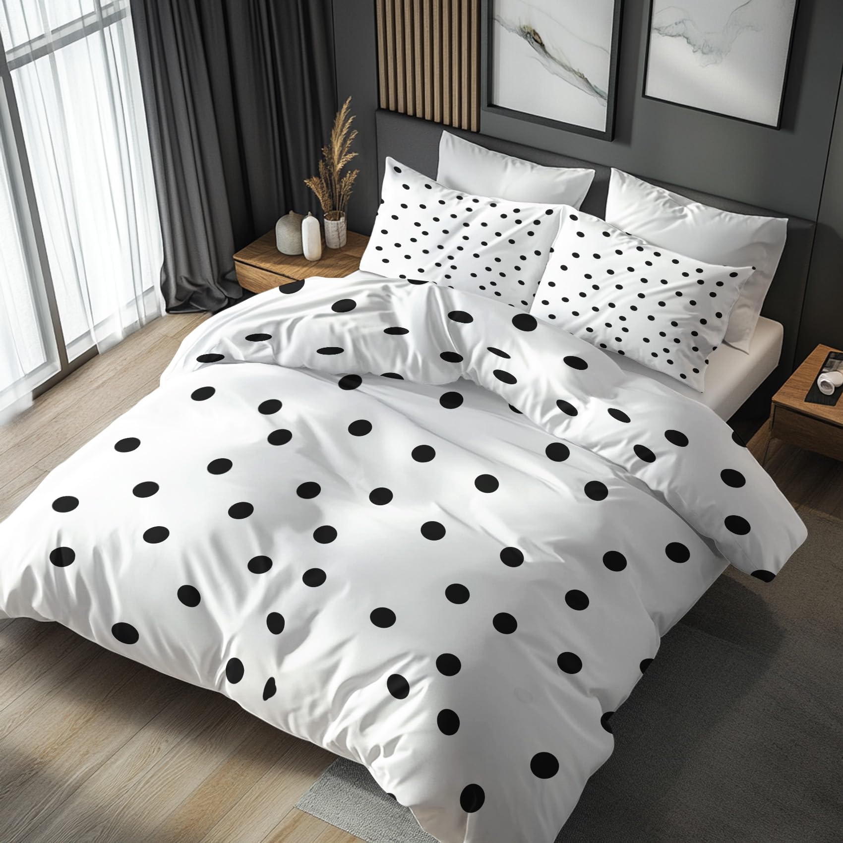Housse de couette 240x260 design géométrique haut de gamme avec taies d'oreiller 65x65