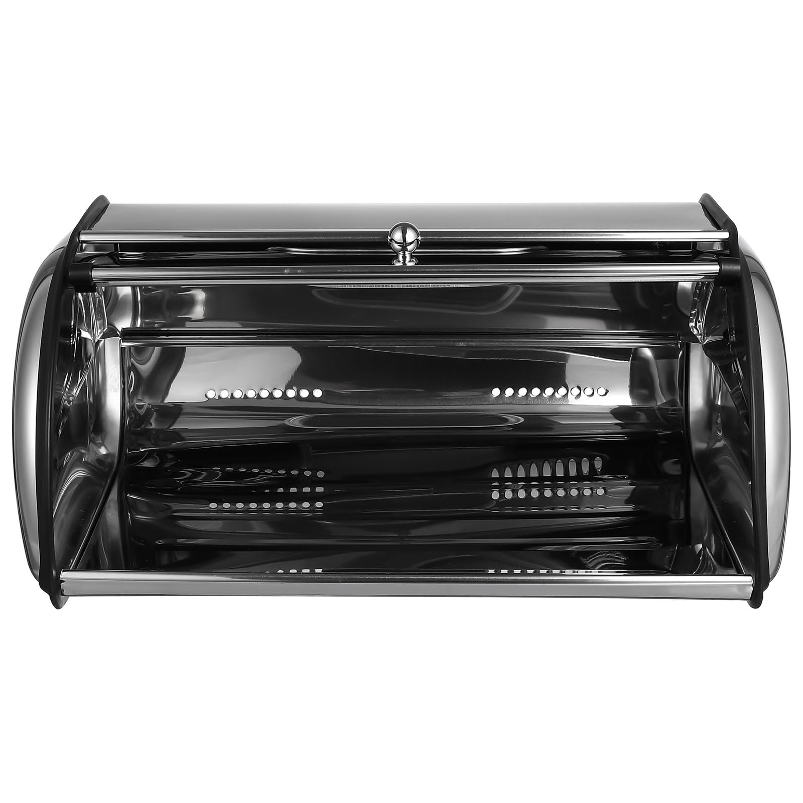 DOITOOL Caja de Pan de Acero Inoxidable Pequeña Tapa Ventilada, Base Antideslizante y Diseño Hermético para Cocina, Contenedor Multifunción para Almacenar Pan y Alimentos Frescos Hogar