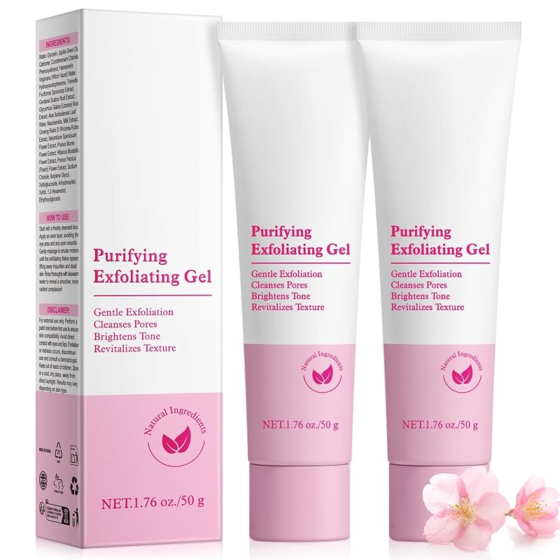 Gel esfoliante facial e corporal Generic com microesferas de jojoba, Pacote com 2