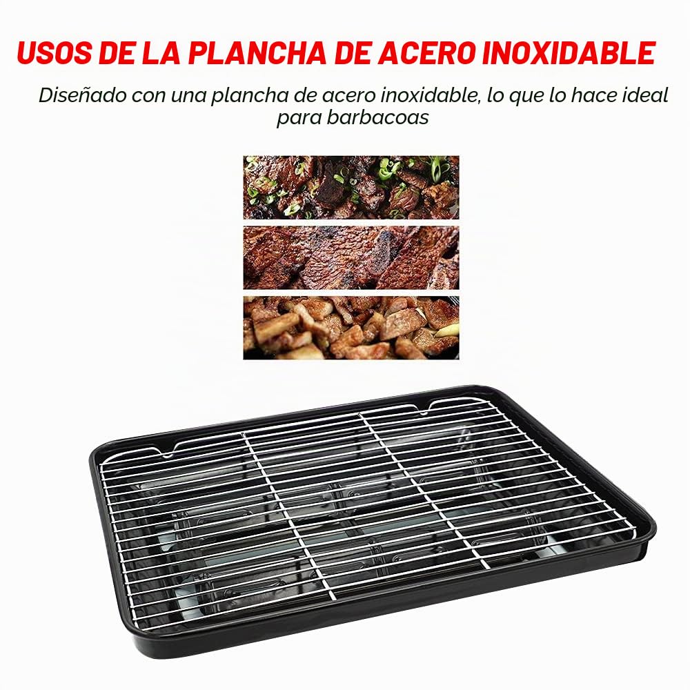 Set de parrilla de camping portátil de gas con plato para parrilla y red para barbacoa - Barbacoas portátiles con maleta