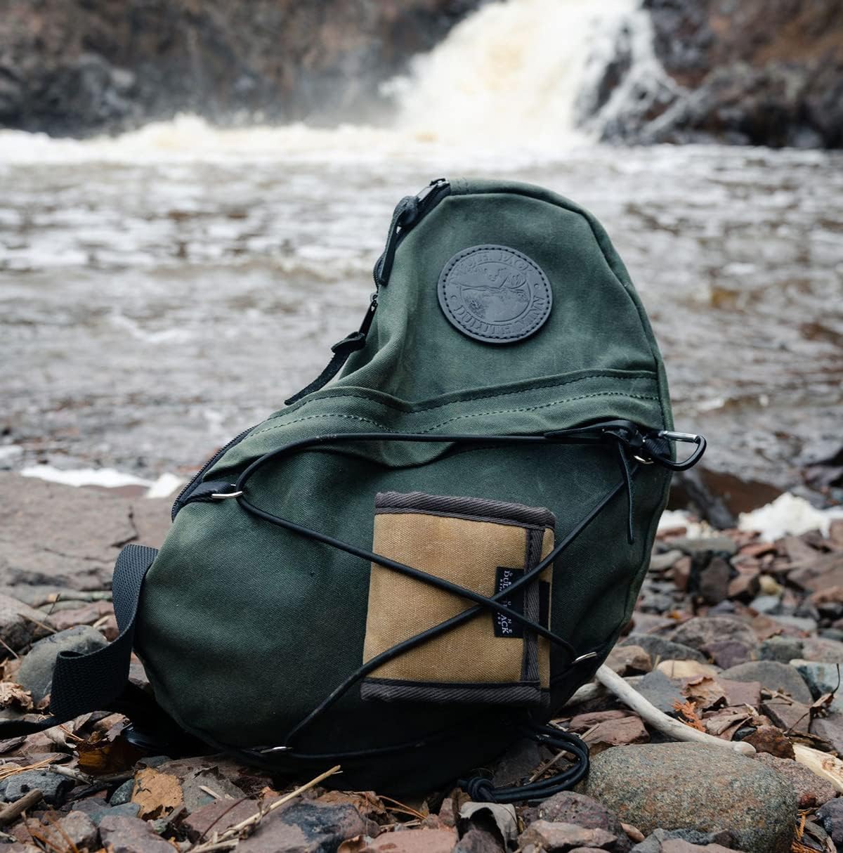 Duluth Pack Duluth Minn Unisex Crossbody Travel Hiking Camping Port City Sling, Wax Olive Drab