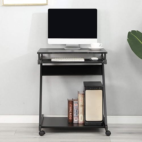 Miniatura 2 de Need Escritorio de computadora móvil con soporte para computadora portátil, mesa de PC con teclado deslizante para oficina en casa, 23.6 x 18.9 x