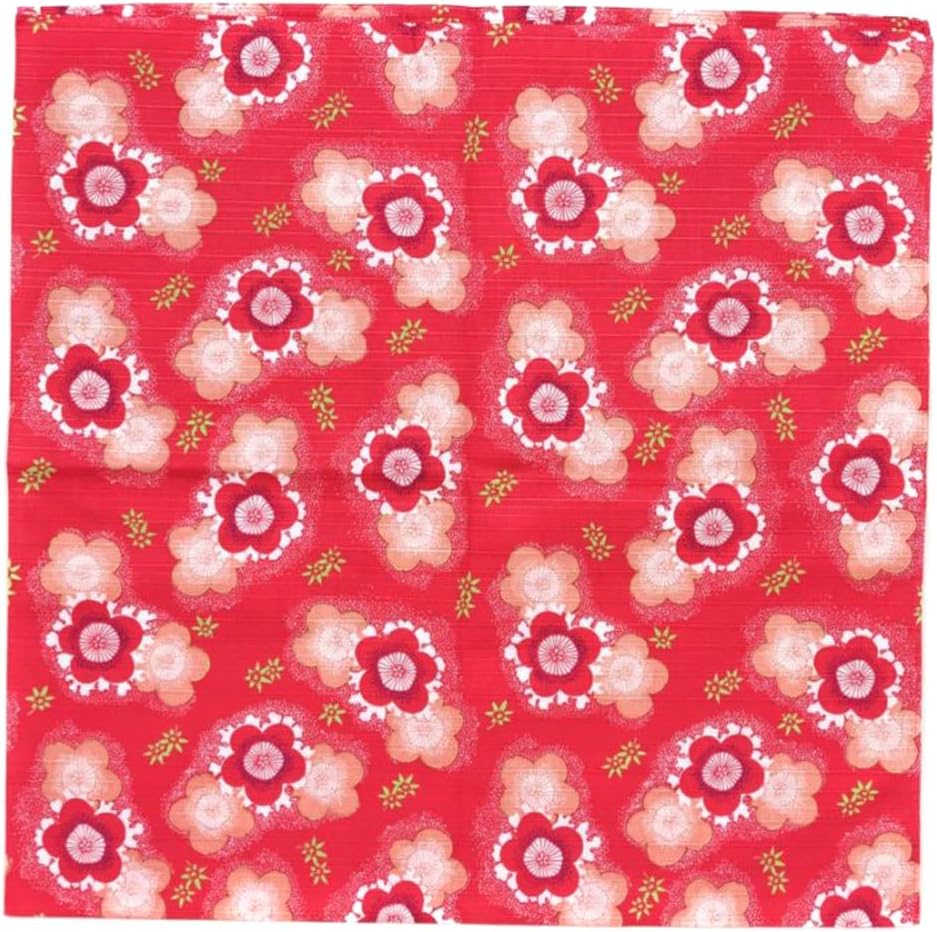 Honjien Furoshiki Traditional Japanese Fabric - Wrapping Cloth - Extra Large 39 x 39 inches, 100% Cotton, Made in Japan [Plum Flower Red]