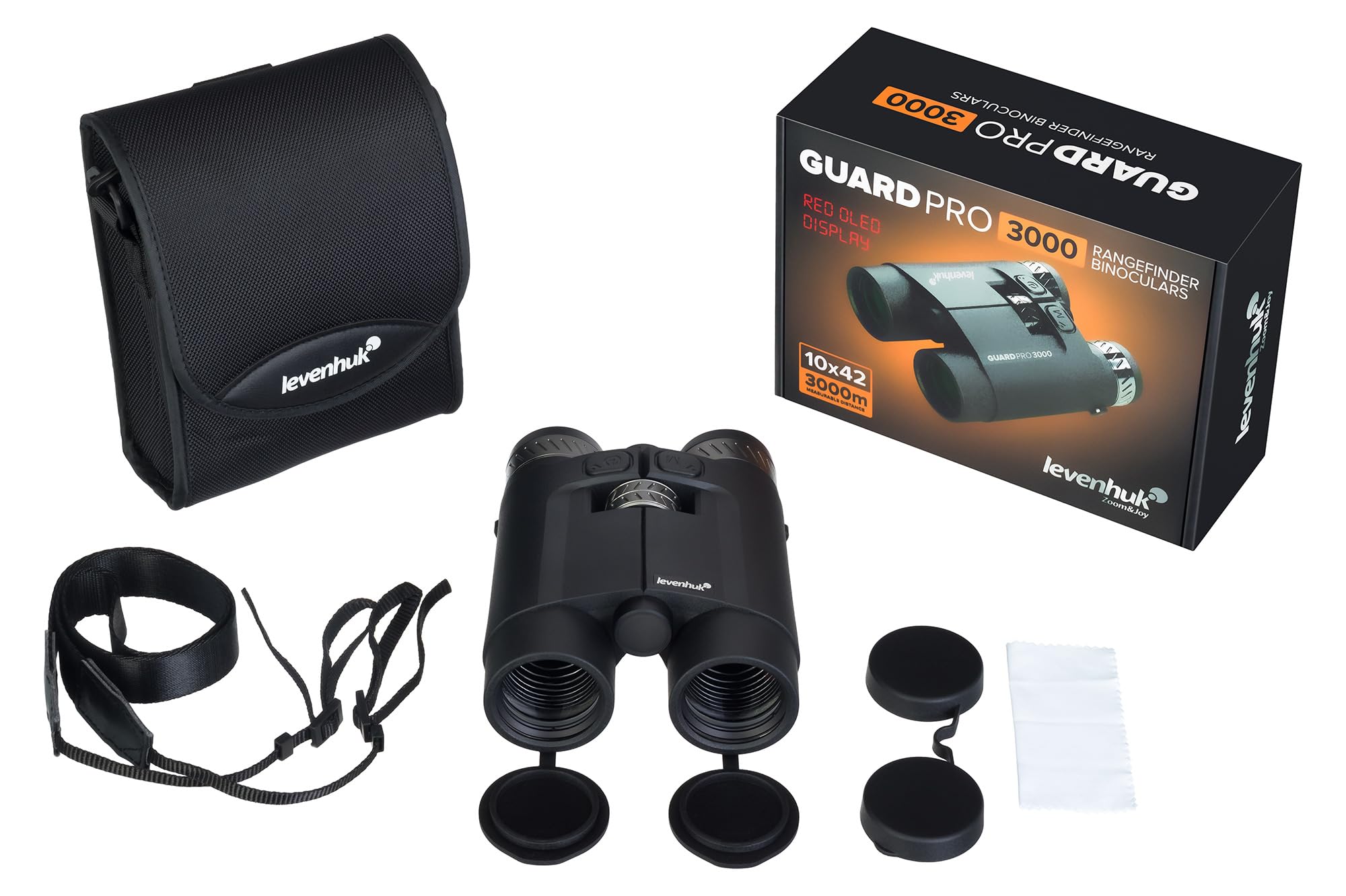 Levenhuk Guard Pro 3000 Prismáticos con Telémetro Láser, Profesionales