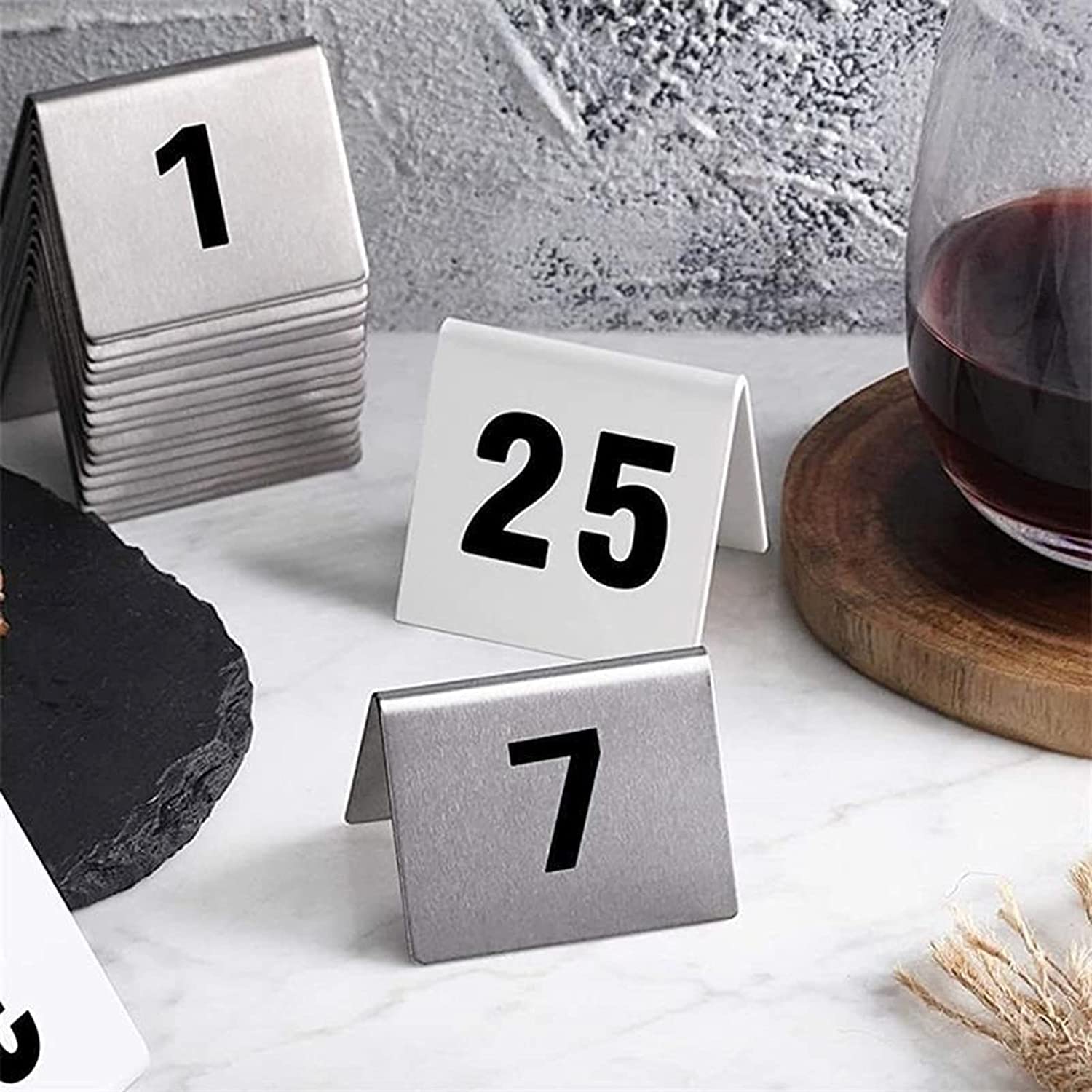 Numery na stół ze stali nierdzewnej, tabele namiotowe, numery, karty, restauracja, kawiarnia, bar, stół do siedzenia, znaki ślubne, artykuły na przyjęcie urodzinowe (1 do 20)