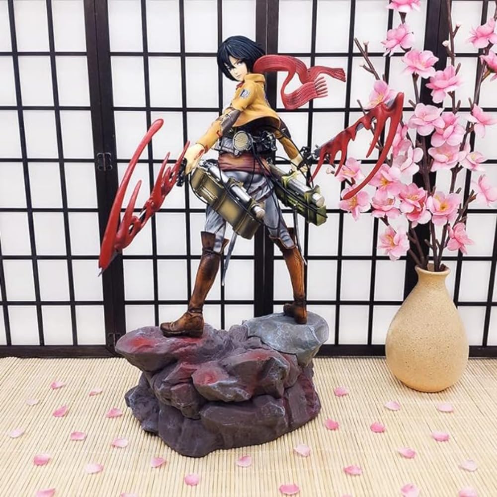 Figurine Mikasa Attack On Titan – PVC 15 Cm – Articulée, Têtes Interchangeables – Déco De Table