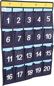 Non-Woven Classroom Pocket Organizer - Wall-Mounted Storage For Cell Phones, Calculators, Supplies