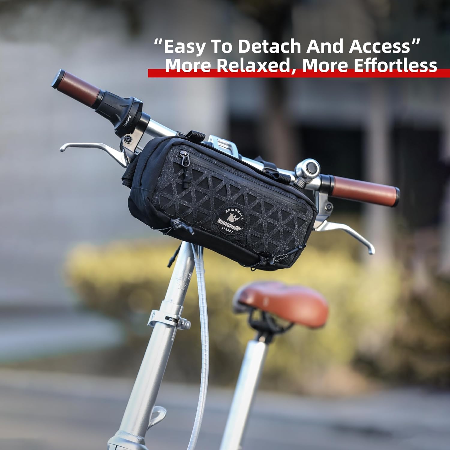 Rhinowalk Bike Handlebar Bag Front Bag 1.9L Bike Bag Front Bag Shoulder Bag Storage Bag