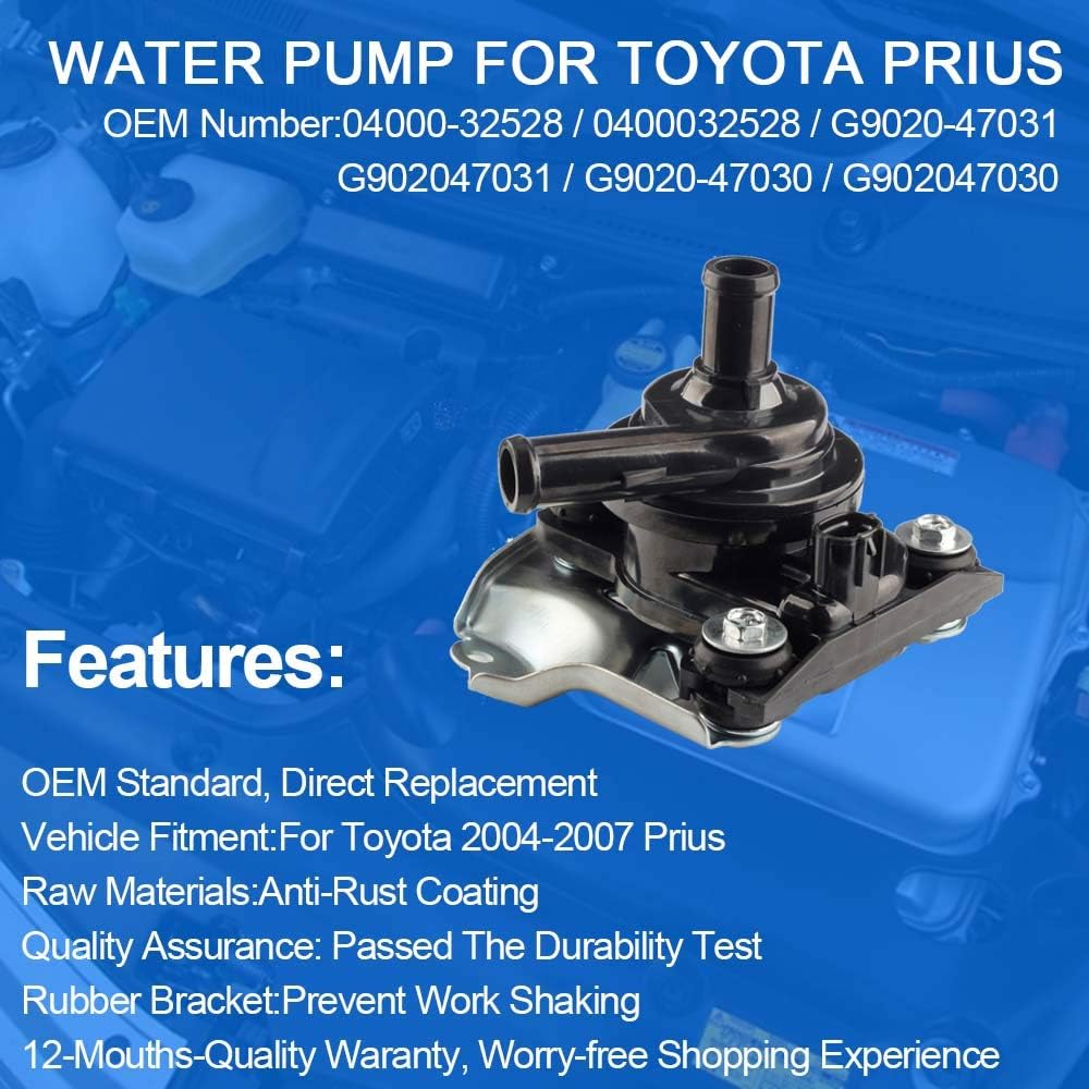 Dasbecan Engine Electric Cooling Inverter Water Pump Assembly Compatible with 2004-2009 Toyota Prius Hybrid Replaces# 04000-32528 G9020-47031 G9020-47030
