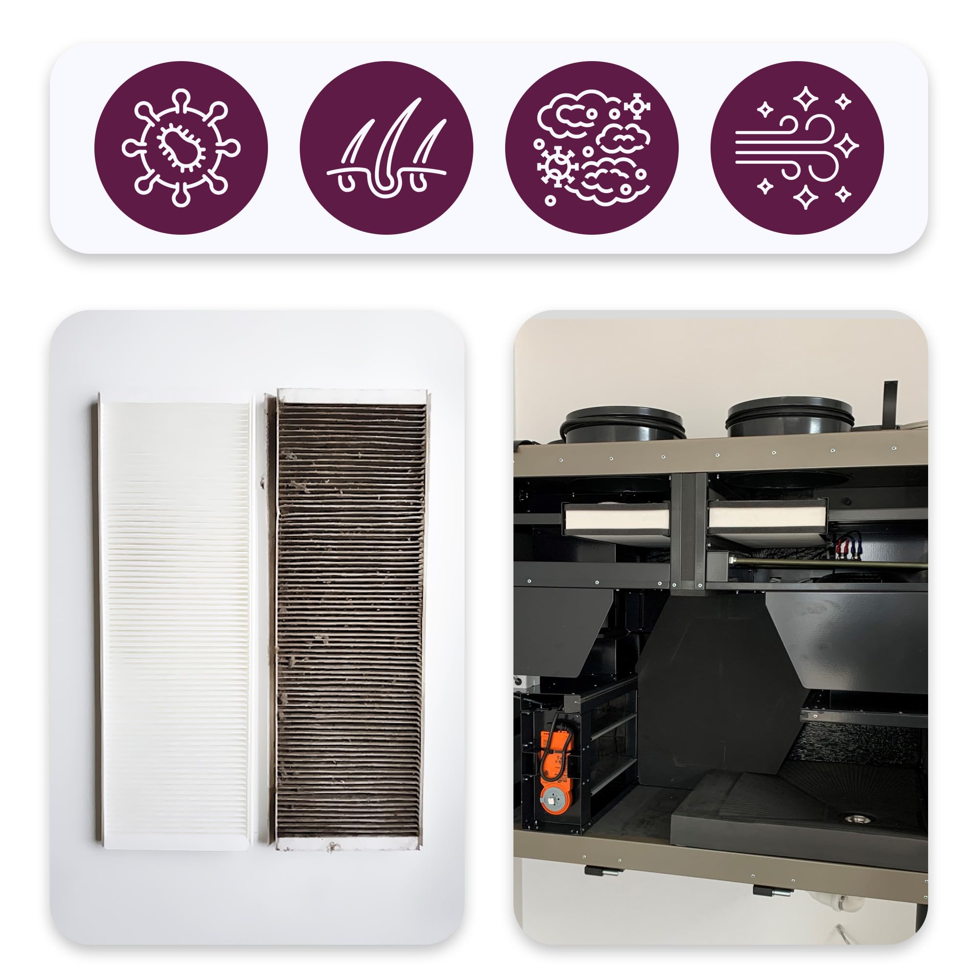 10x Vellto Filtro Per Sistema Di Ventilazione Compatibile Con Thessla Green Airpack Home 300 400 500 H V M5 G3 Cartuccia Di Ricambio Efficiente Durevole Filtrazione Aria