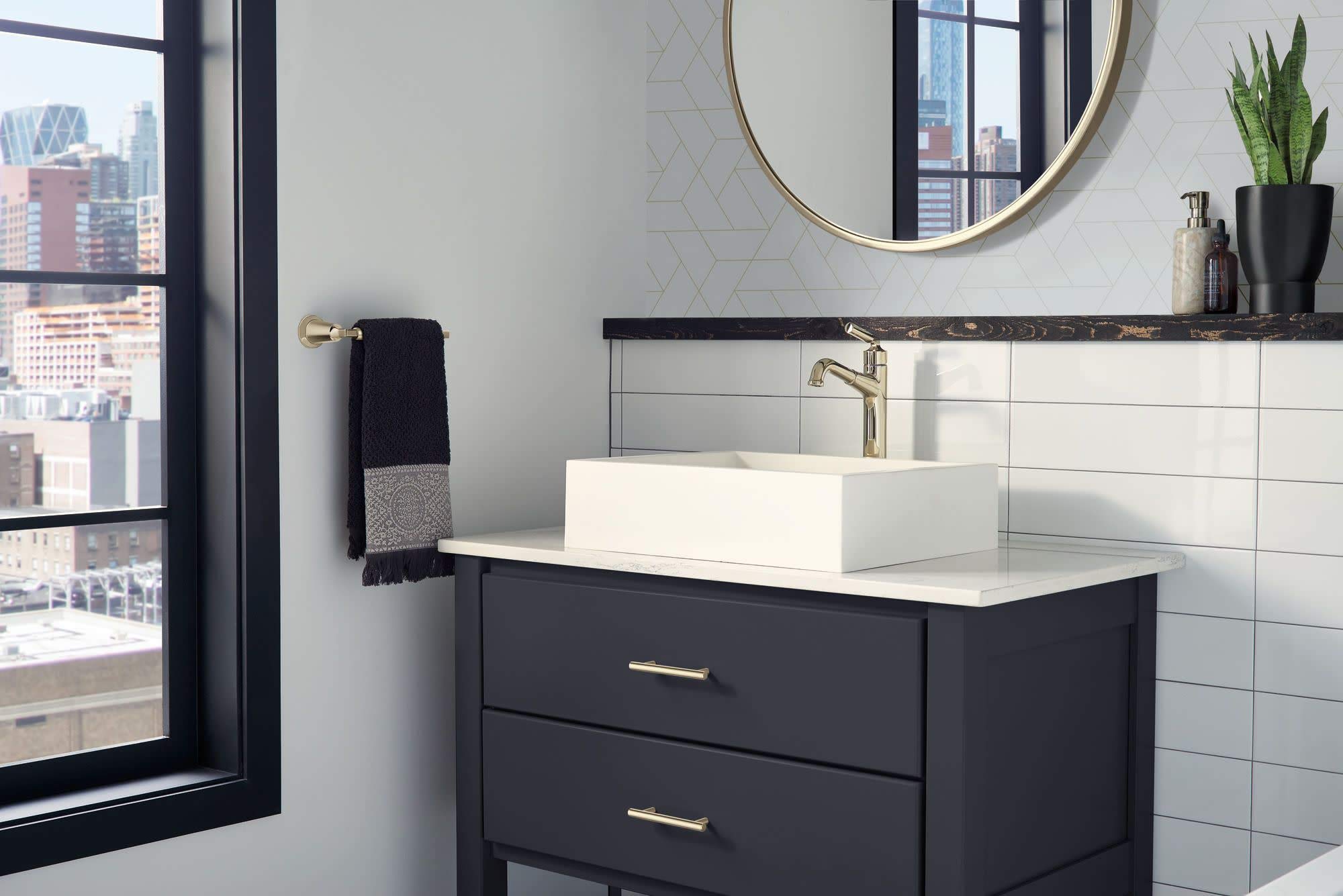 Delta 748LF-PN Bowery 1.2 GPM Vessel Bathroom Faucet with Euromotion Diamond Valve - Less Drain Assembly - Limited