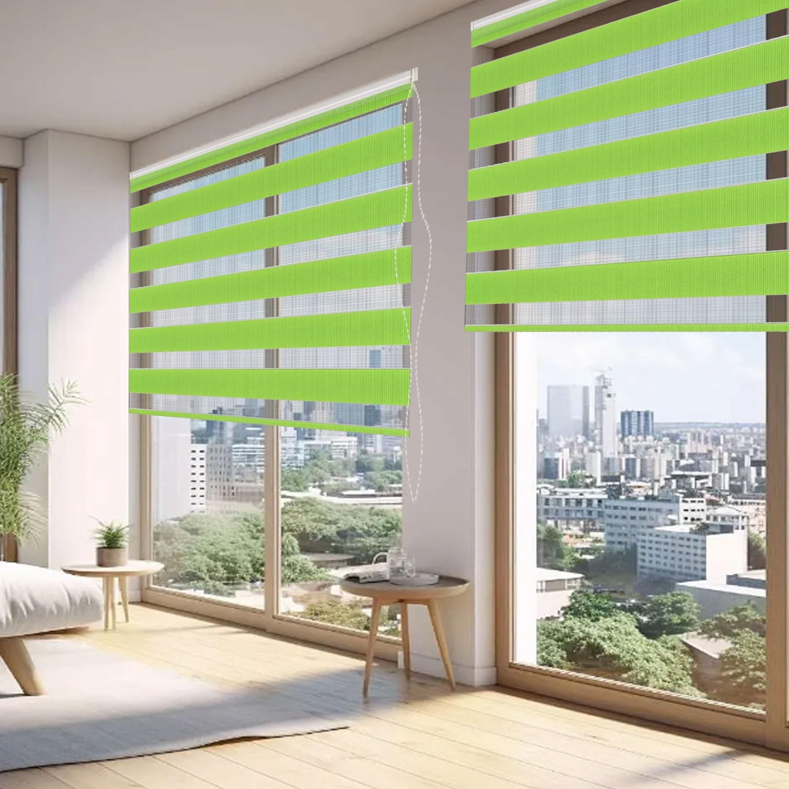 Blackout Roller Blinds 40 x 320 cm Thermal Insulated UV Protection Day and Night Roller Blinds with Install Accessories for Home Office Bedroom, Zielony