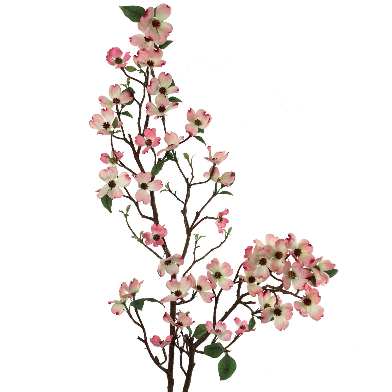 Larksilk 50" Pink Dogwood Branch Spray – 2-Pack Artificial Silk Flower Stems for Home Decor, Wedding Centerpieces, UV Resistant, Lifelike Floral Arrangement