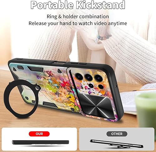 Vista 248 de Funda protectora híbrida para Samsung Galaxy A53 5G de 6.5 pulgadas y anillo giratorio de 360 grados, función atril, híbrida, de doble capa