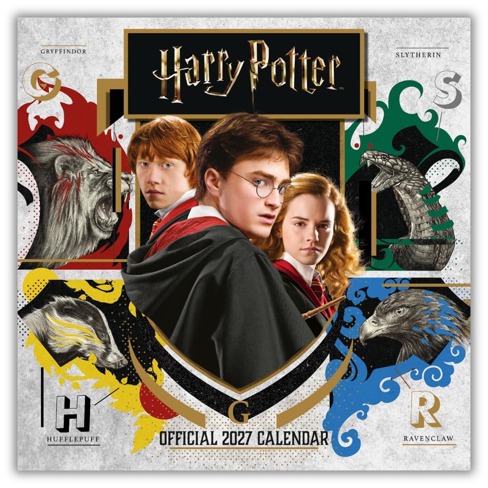 Harry Potter 2027 Square Wall Calendar Official Licensed Wizarding World Calendar, Monthly Grid Layout, Iconic Hogwarts, Characters & Magical Artwork, Large Square Format, Gift for Harry Potter Fans