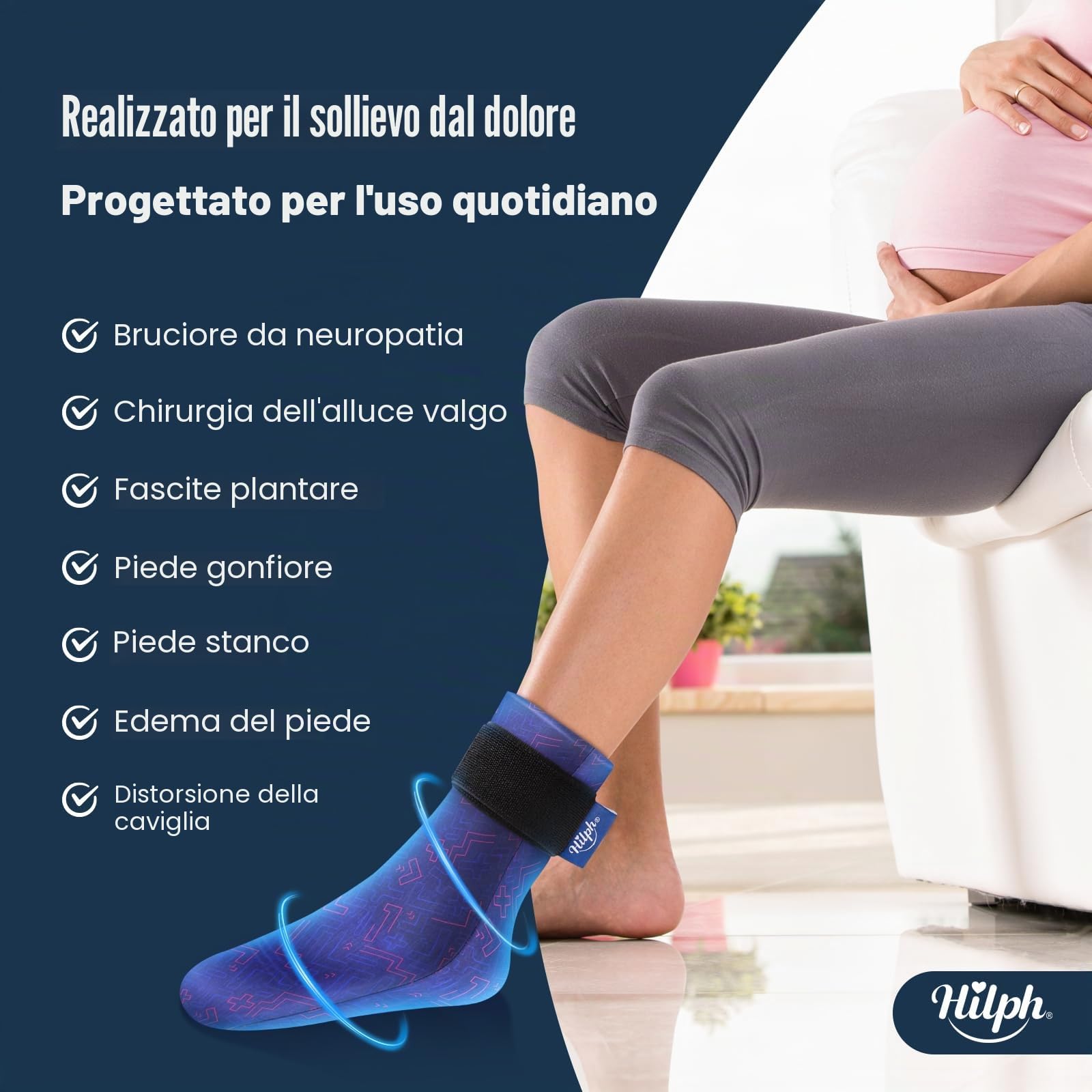 Hilph Calze refrigeranti per piedi per gonfiore e fascite plantare, guanti refrigeranti chemioterapia, scarpe refrigeranti per piedi neuropatia, chemio, tendinite Achille, gonfiore del piede