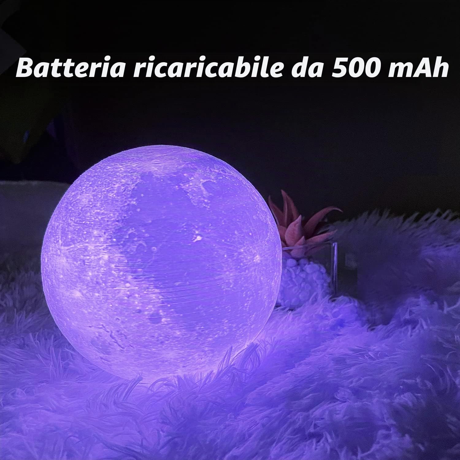 tekstap Lampada lunare con telecomando e controllo touch, 16 colori dimmerabile a 360 °, luce lunare girevole a 360 °, stampa 3D ricaricabile luce notturna regali per bambini/compleanno