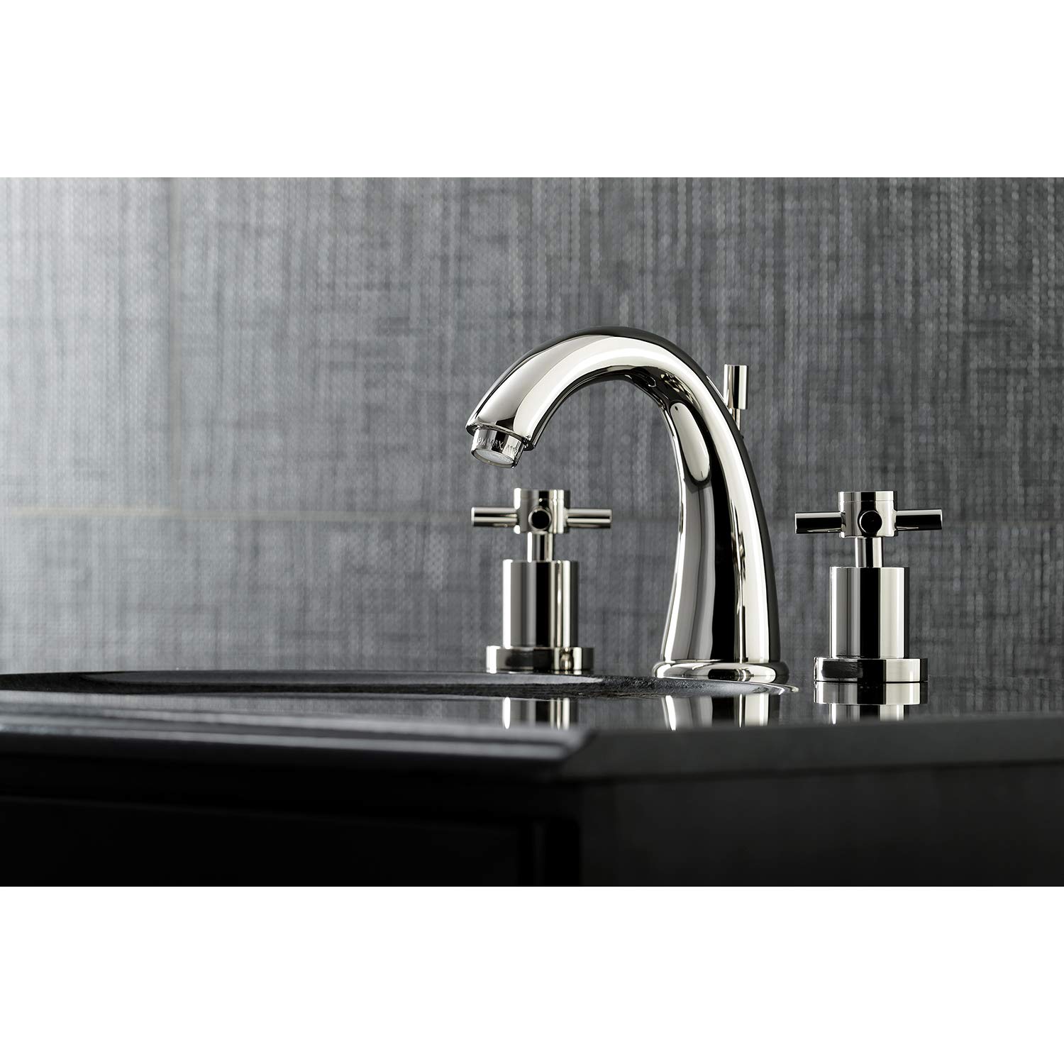 Kingston Brass KS2966DX Concord Widespread Bathroom Faucet, 5-1/2 Inch in Spout Reach, Polished Nickel