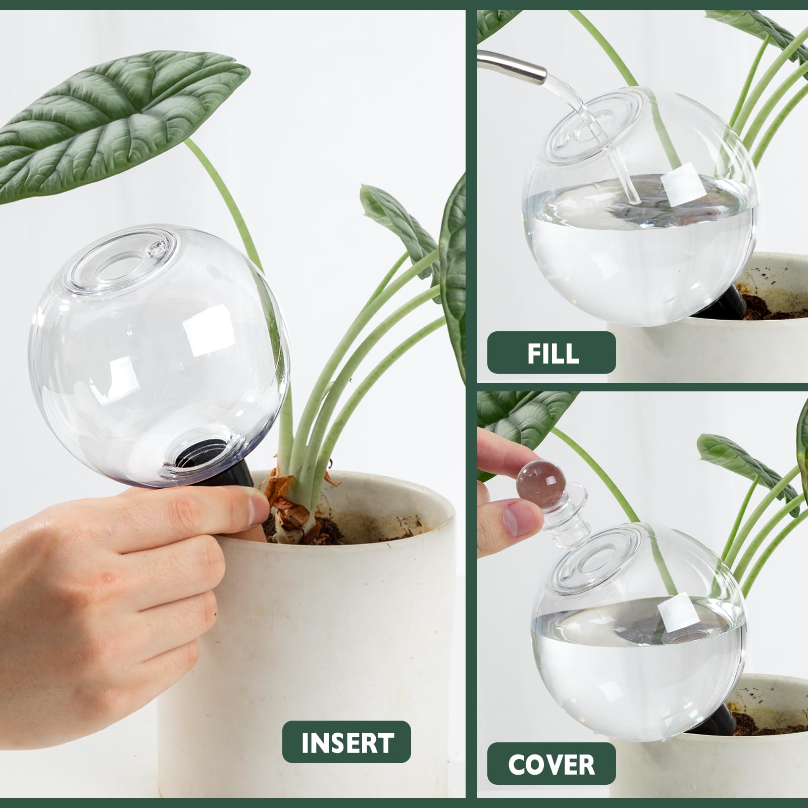 Confezione da 6 globi per irrigazione automatica delle piante, 500 ml, per interni ed esterni, dispositivi di irrigazione automatica a goccia