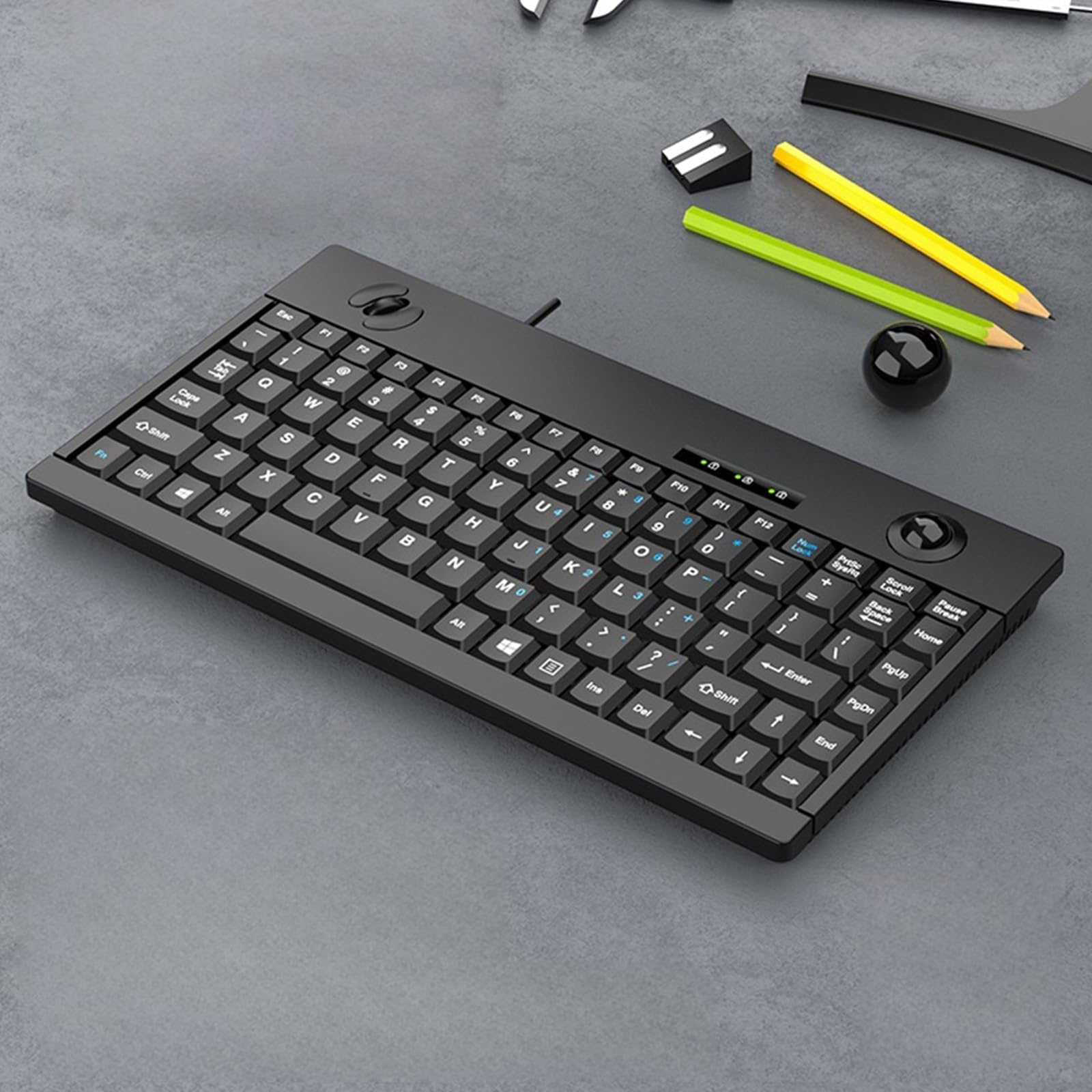 Générique Fils USB industriels Claviers 88 Touches Souris trackball intégrée Conception étanche pour systèmes Claviers USB industriels étanches avec trackball