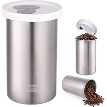 47 oz Coffee Canister, 304 Stainless Steel Coffee Bean Storage Container, Airtight Coffee Storage Jar with Lid, Coffee Grounds Container for Kitchen Countertop, Tea, Sugar and Dry Goods