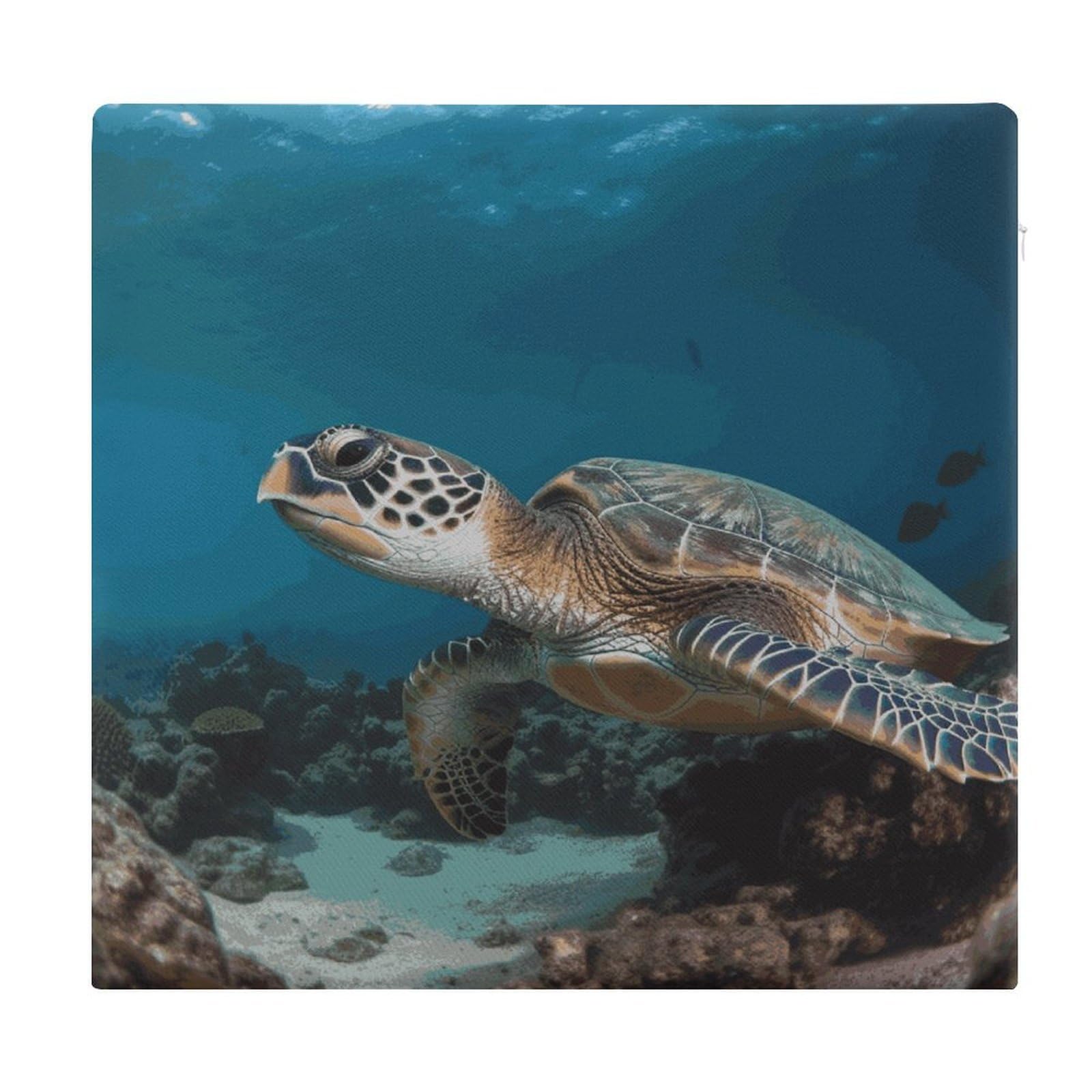 Adfgyerh Style Sea Turtle Cushions Memory Foam For Adults, Seat Cushion Chair Pads Soft, Square Pillows For Dining, Kitchen, Office, Patio Chairs