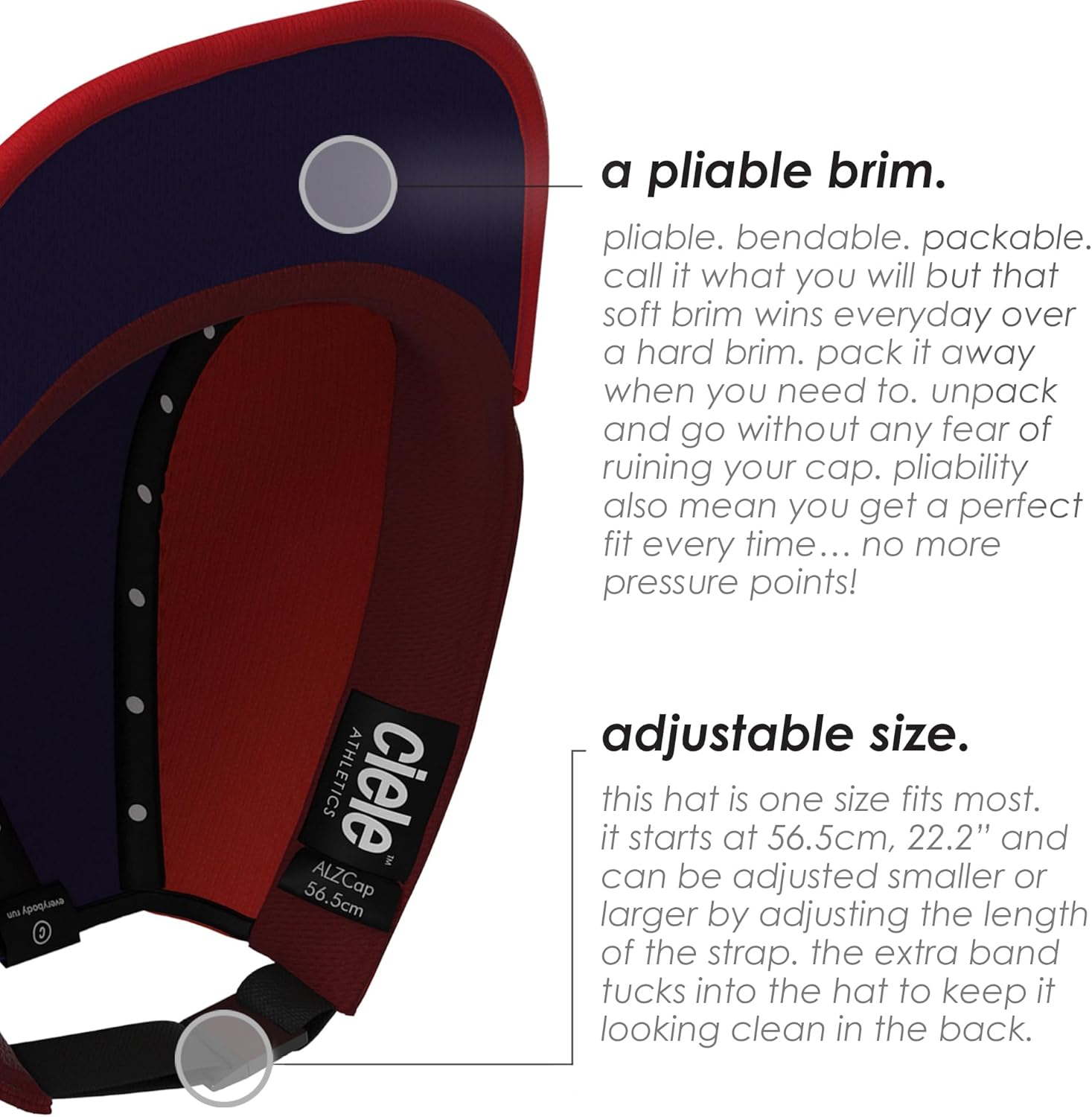 Ciele Athletics ALZCap - Premium, Small Brim, Washable Moisture Wicking Hat with Sun Protection, 5-Panel Knit Running Hat - Image 5