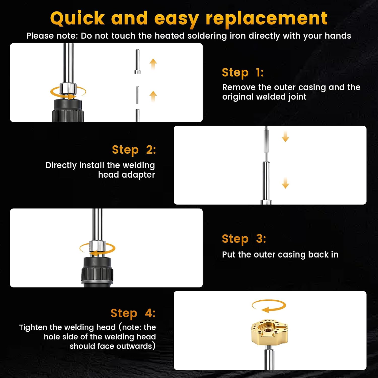 Joystick Soldering Iron Tip with Adapter for P5, P4, Xbox Series X/S, Xbox One & Switch Controllers, Multi-Hole Soldering Iron Tips, Fast Heat Conduction & High Precision Alignment