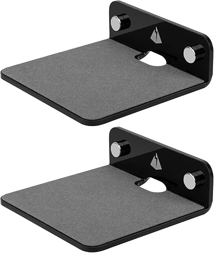 TXEsign Estantes flotantes pequeños para altavoces, paquete de 2 estantes de pared, soporte de altavoz para altavoz, estante de exhibición de cámara