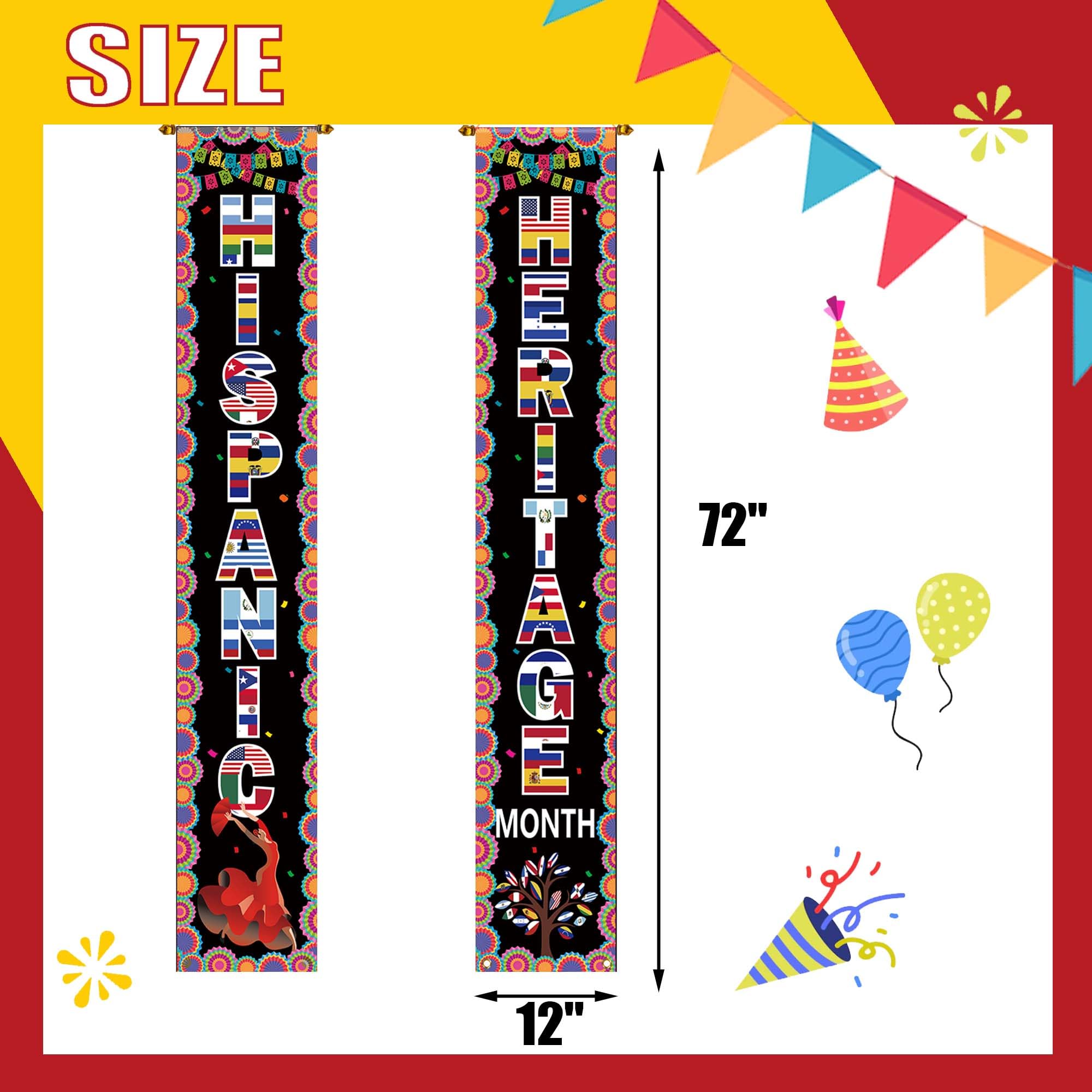 Hispanic Heritage Month Decorations - 3 Piece Banner Set For Classroom & Home