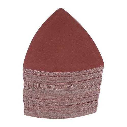Vista 46 de HARFINGTON 120 piezas de lija triangulares de gancho y bucle, 120 granos, almohadillas de lijado de óxido de aluminio de 3-1/8 pulgadas, papel