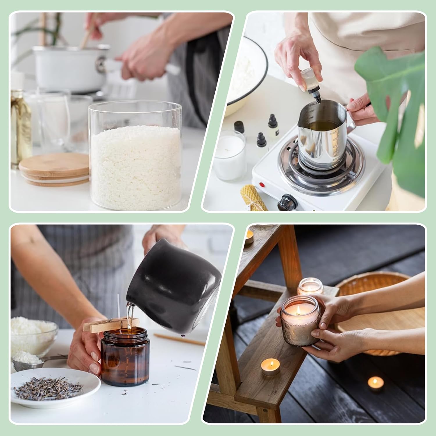 100% Natural Soy Wax Flakes for Candle Making, Eco-Friendly,Farm-Sourced, No Additives, Clean Burning, DIY Candle Supplies, Safe and Pure, 20 LBS