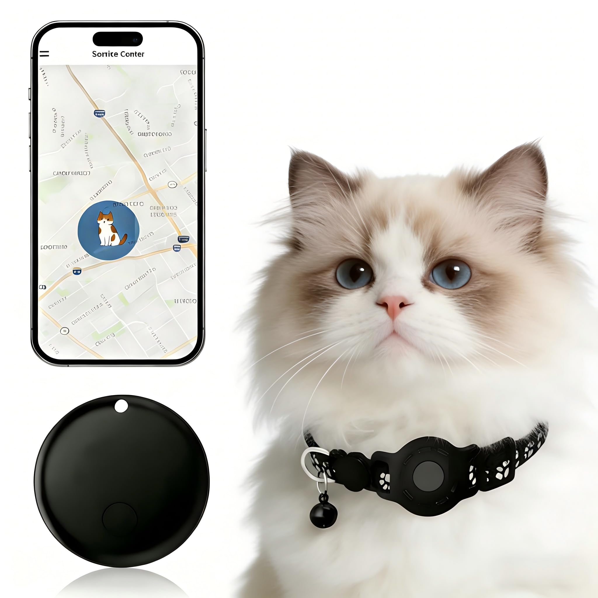 GPS Collar for Cats，Pet Tracker (Android Only) Smart tag,Waterproof Compatible with Google Find My,No Monthly Fee,Advanced Tracking Solution Smart Collar for Pet Safety Ideal Small Large Cats