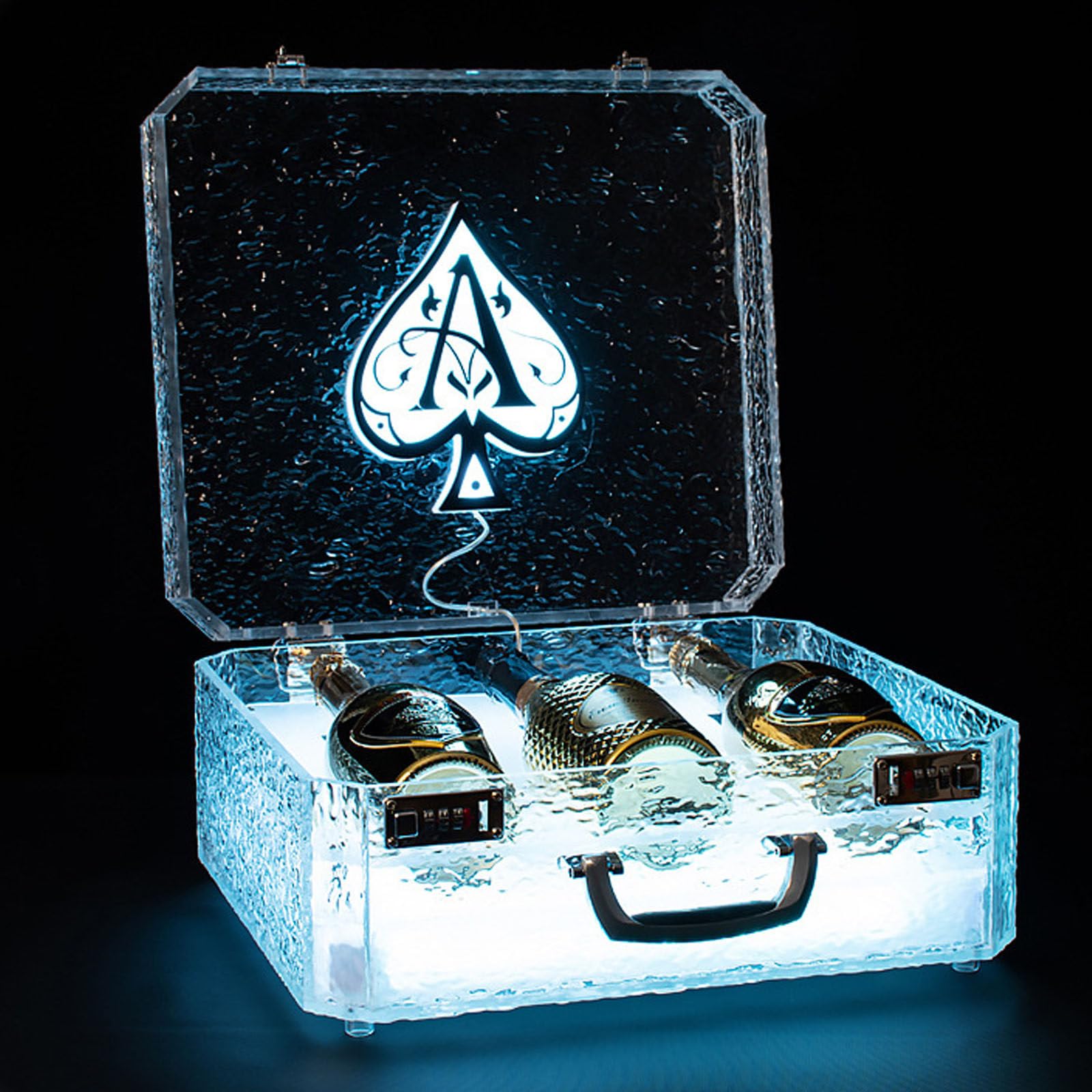 Caja Glorificadora Ace Of Spade Led Recargable Para 3 Botellas, Estuche Para Transportar Botellas De ChampáN Para Discotecas, Fiestas, Bares, Estantes De ExhibicióN De Botellas De Licor
