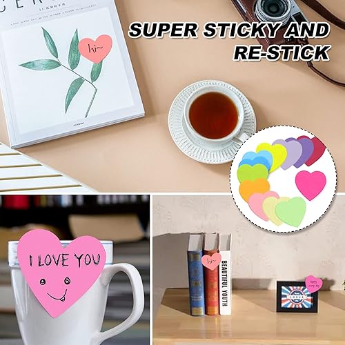 Vista 3 de Notas autoadhesivas, notas adhesivas, 12 colores brillantes y coloridos, para escuela, oficina, estudio bíblico, 2.76 x 2.76 pulgadas, 600 hojas