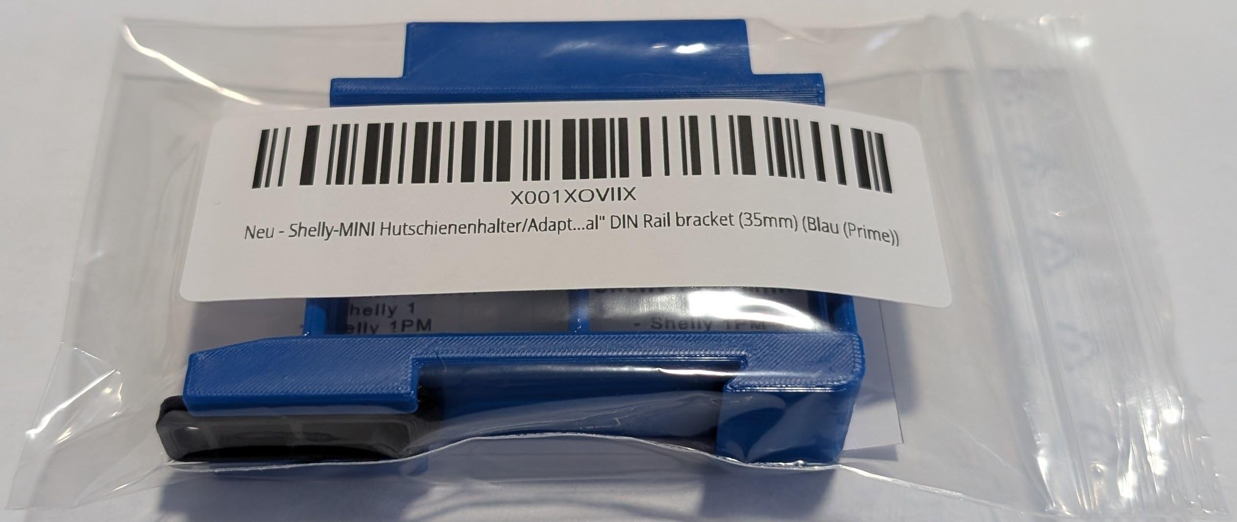 Print Worth - Supporto per guida 3D "Dual" per 9 Shellys serie MINI: 1, 1PM, PM, EM (Plus, G3, G4) DIN Rail Bracket (35 mm) (blu Prime)