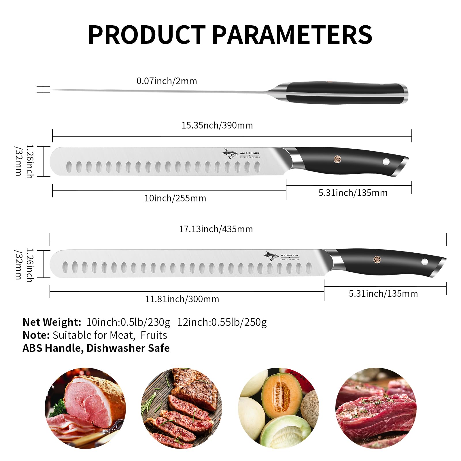 MAD SHARK Brisket Knife - Razor Sharp BBQ Knife -2 MAD SHARK Brisket Knife - Razor Sharp BBQ Knife -2