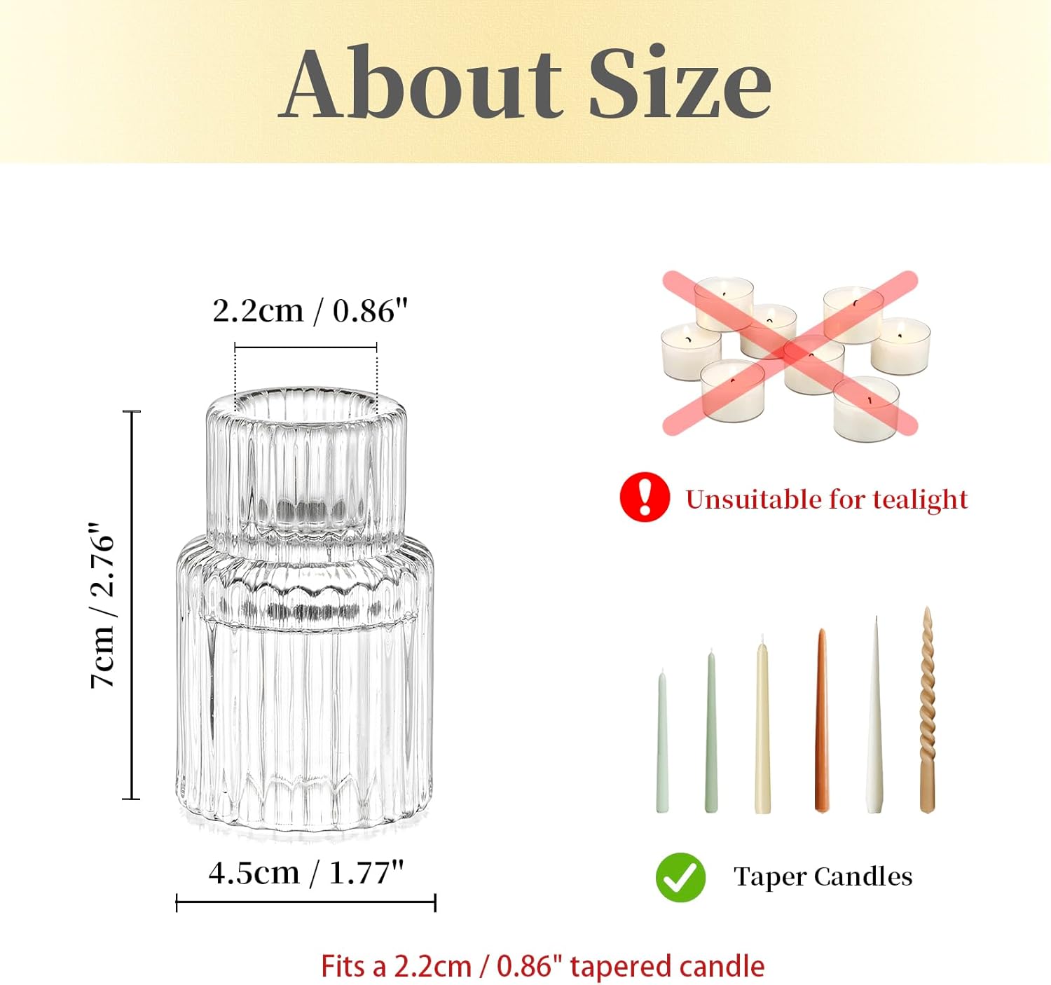 Candle Holder Glass Candlestick Holders: Hewory 20PCS Clear Taper Candle Holders Bulk for Table Centerpiece, Glass Candle Holder Candle Stick Holder Decor for Christmas Wedding Party Bridal Showers