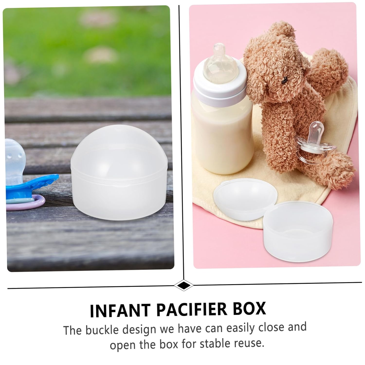 10Pcs Transparent Pacifier Storage Box Dustproof Holder Case for Pacifiers Convenient Clean Design Multi Purpose for Pacifiers and Solid Food