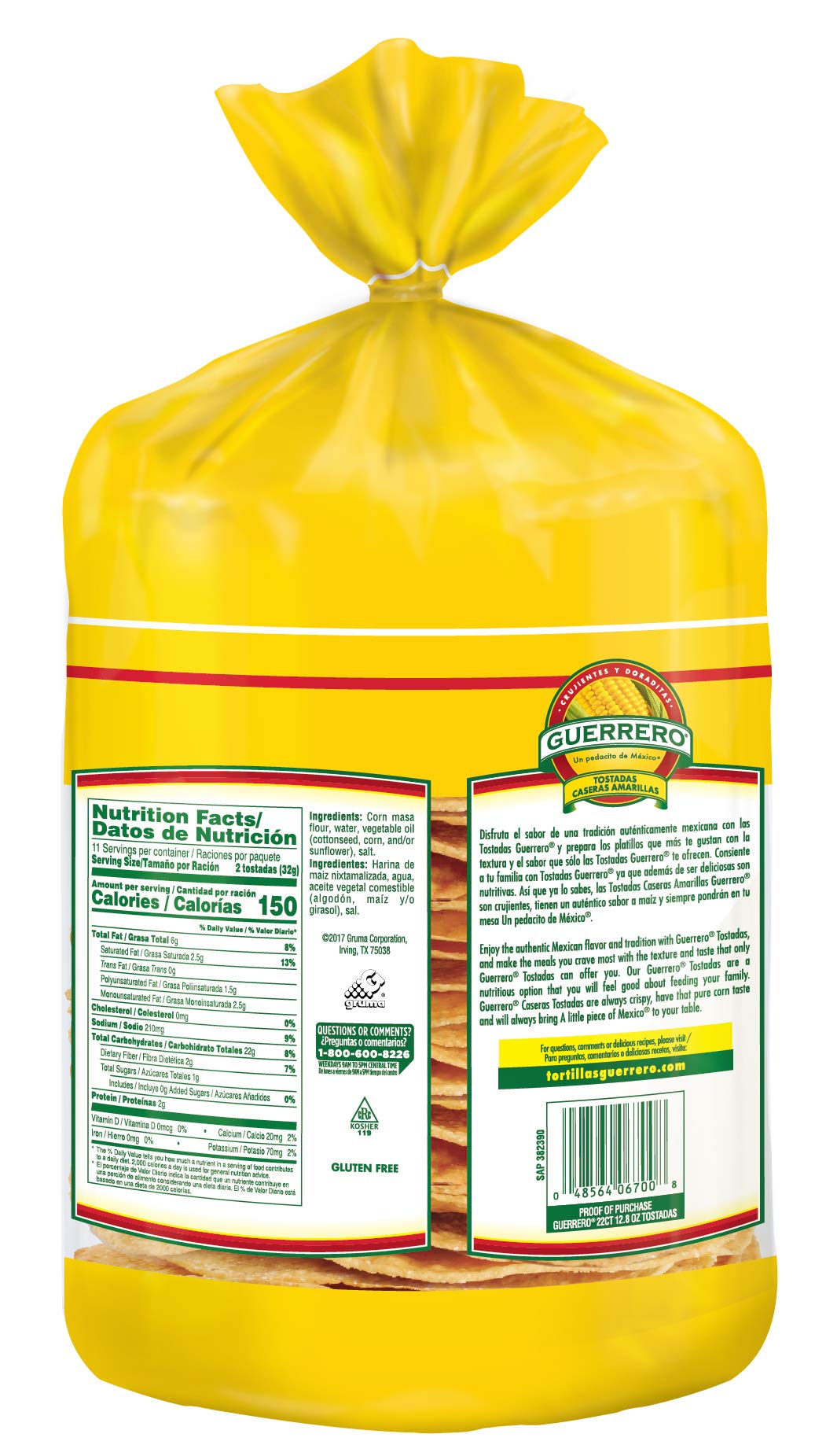 Buy Guerrero Amarillas Classicas Yellow Tostadas, Gluten Free, Trans